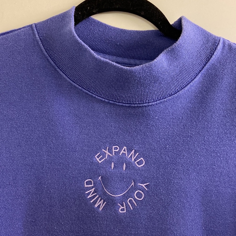 Expand Your Mind Cowl Neck Smiley Crewneck